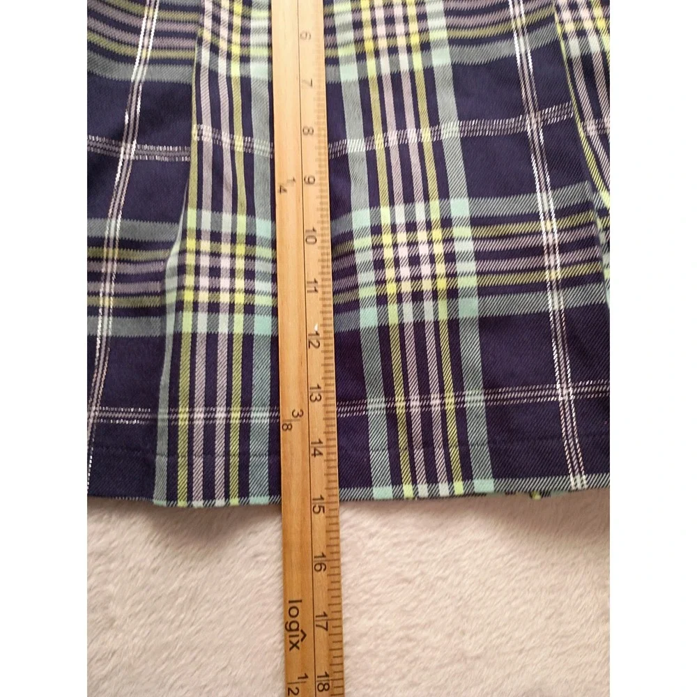 Justice Girls XL Plus Purple Green Plaid Pleated Skort Metallic Accents NWOT
